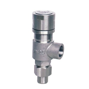 Spring loaded low lift thread type safety valve